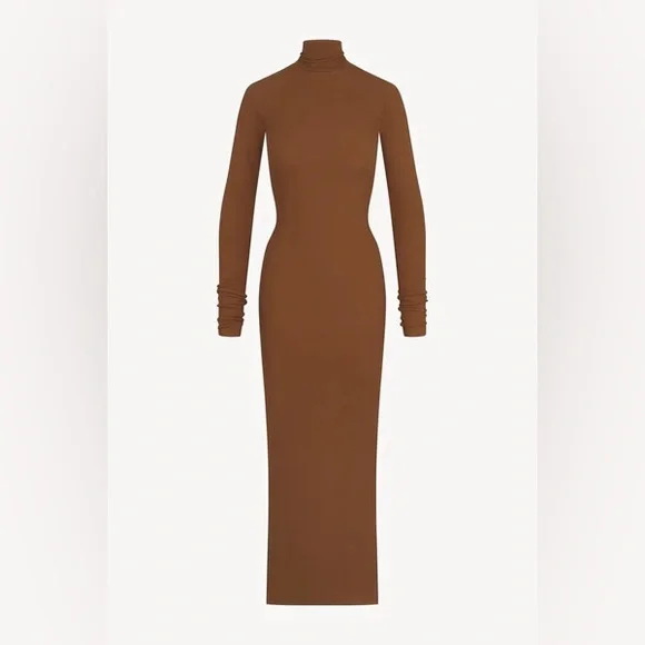 chinese dress ladies Rosetta Getty Ribbed Wool Turtleneck Maxi Dress